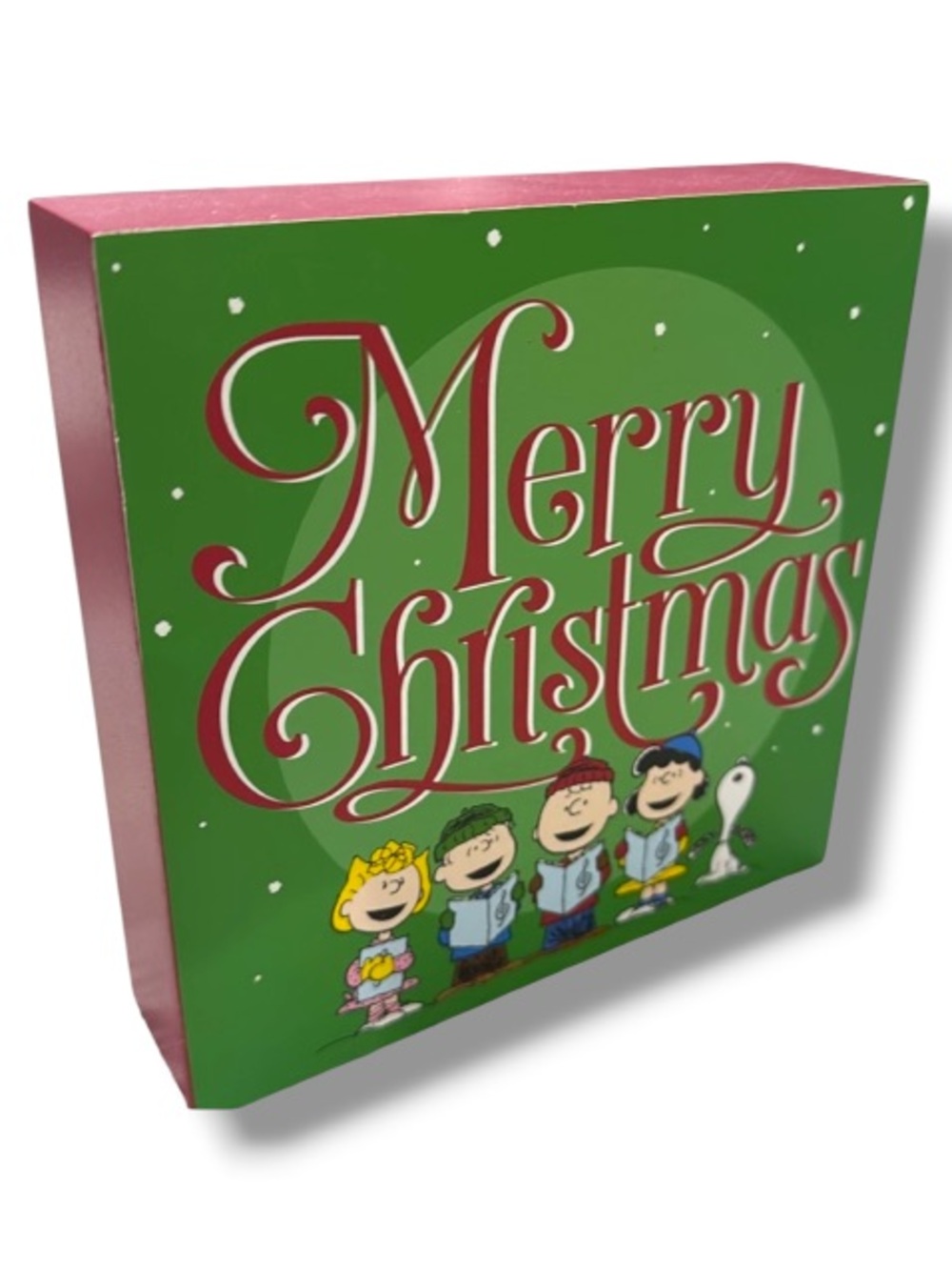 Peanuts Christmas Home Decor Block 6x6 Caroling Charlie Brown Holiday